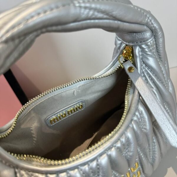 Miu Miu Wander silver matelassé bag