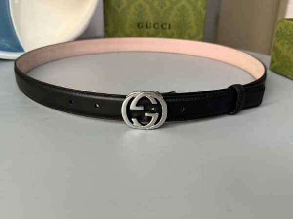 Gucci Double G Shiny Buckle Double-sided Calfskin 2.5cm Belt