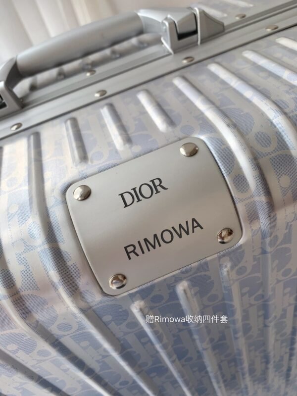 Dior x RIMOWA Oblique Carry On Aluminum Silver x blue Cabin Luggage