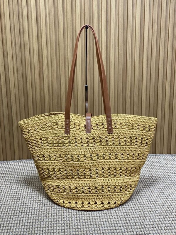 YSL straw tote basket, pure handmade. 685618 Size: 55*31*28cm