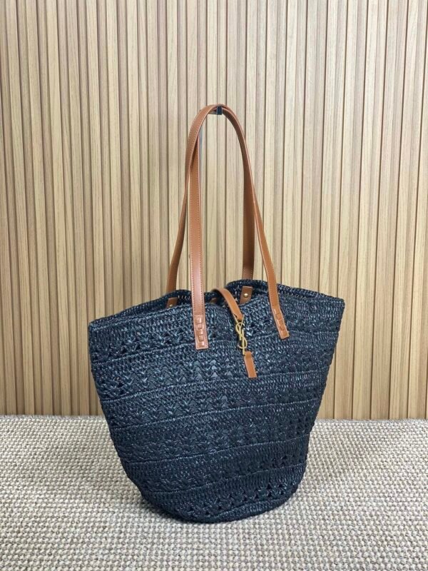 YSL straw tote basket, pure handmade. 685618 Size: 55*31*28cm
