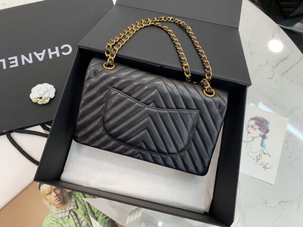 Chanel Classic Flap Bag With Chevron Quilting-lambskin Leather