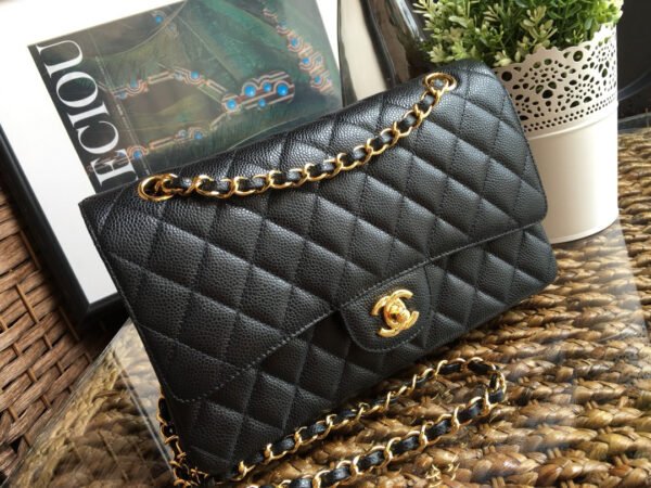 Chanel Classic Double Flap Caviar Leather With Gold Hardware