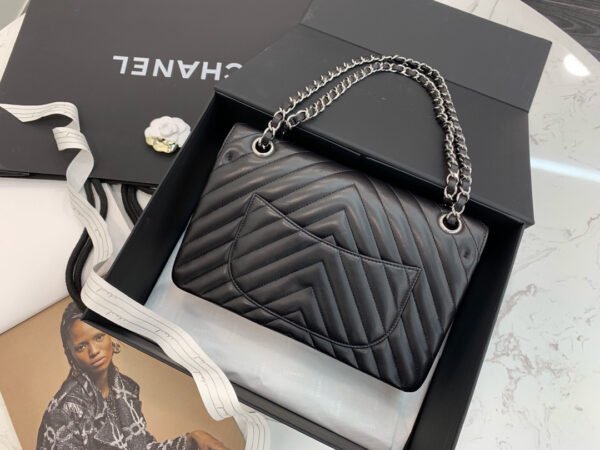 Chanel Classic Flap Bag With Chevron Quilting-lambskin Leather