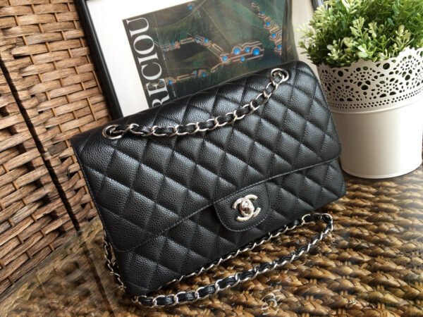 Chanel Classic Double Flap Caviar Silver Hardware